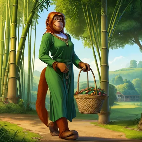 Masterpiece, HD, high resolution, high quality, best quality, super detailed. Solo creature alone. Fantasy art.
{{(A 100-years-old-female-adult-orangutan-farmer:(appearance: red-orangutan-eyes. orangutan-head. orangutan-face. orangutan-nose. orangutan-clos...