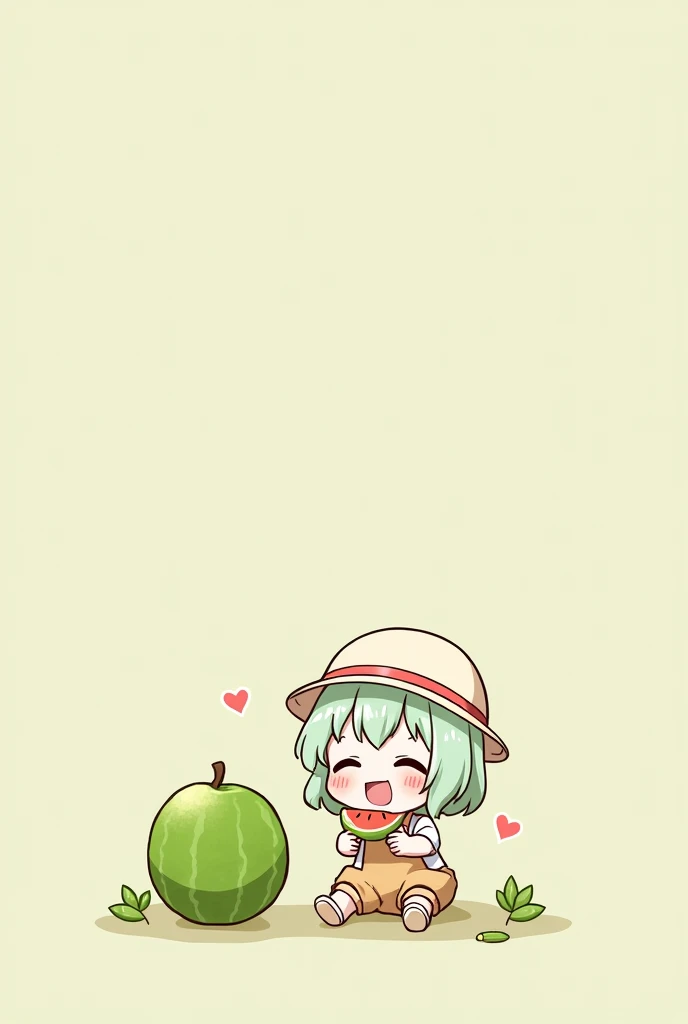 Highest quality, illustration, girl, cookie run, pomelo, chibi, white hair, light green hair, two-tone hair, summer clothes, simple background, alone, chibi, cookie_run_art