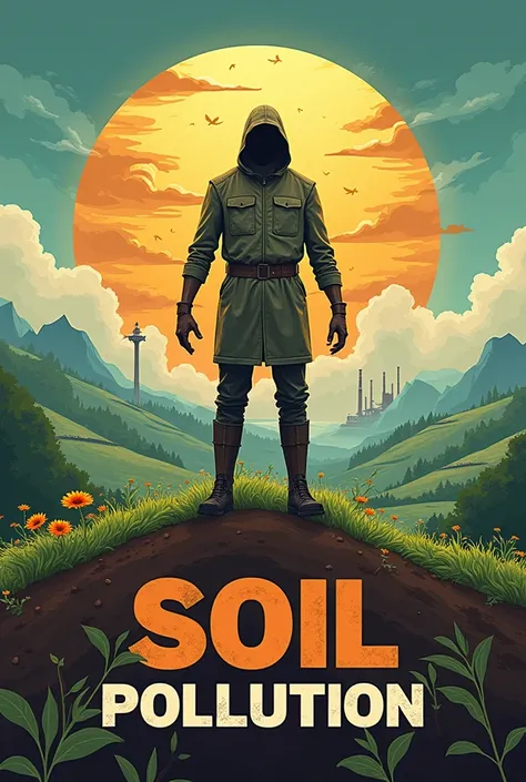 Create me a poster that is related to against soil pollution 