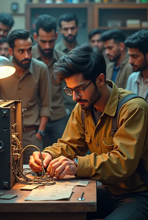 3D image of Hamid brought a toolbox that had more tape than tools. He started tinkering with the wiring, throwing technical terms like "transformer relay" and "current stabilization." Meanwhile, Saleem and a few customers watched in awe, as if witnessing a...