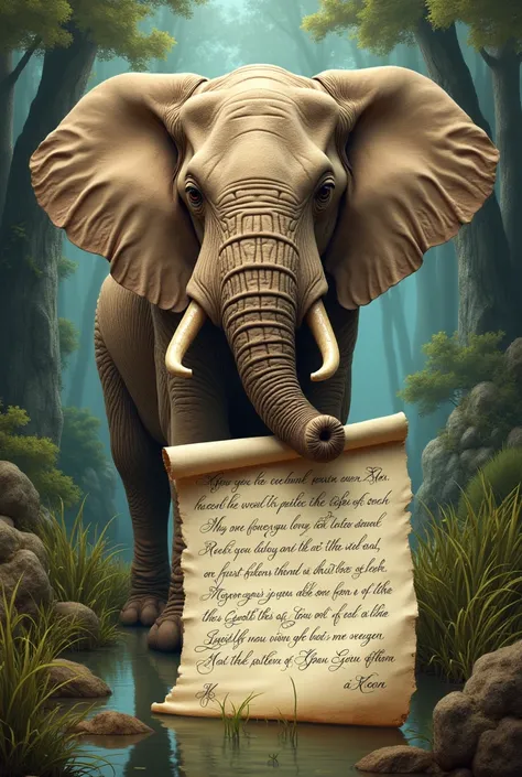 Make a letter from the figure of an elephant
