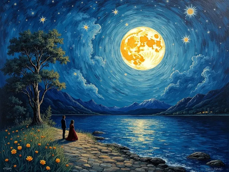 8k, masterpiece, (pastel color:1.8), (mosaic art:1.8), (Vincent van Gogh style:1.4), (Claude Monet style:1.4), (oil painting:1.8), (impressionism:1.4)

break (Full Moon, mystical, mysterious, bright and clear), (light-yellow silver moon:1.6)

break (midnig...