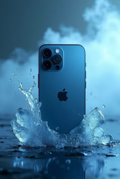 Crisis Theme Visual: A sleek visual showing an iPhone with a subtle overheating or “cooling” theme (e.g., surrounded by ice or cool blue tones).
(you show the iphone 16 camera and back side with logo) 