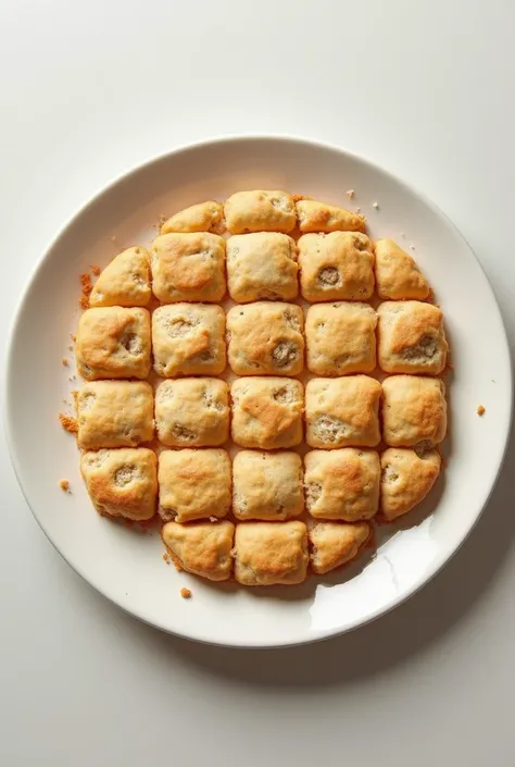  create an image (realistic) of a pave  (Made from Biscuit).  Place it on a plate.