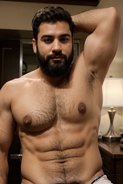 muscular chubby arabic 30years men hairy