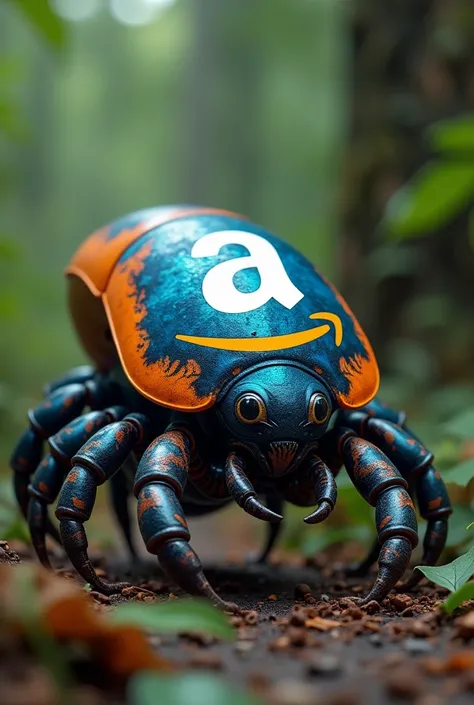 Cute Isopod with Amazons colors and logo looking fast