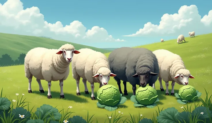 Sheep ate cabbage