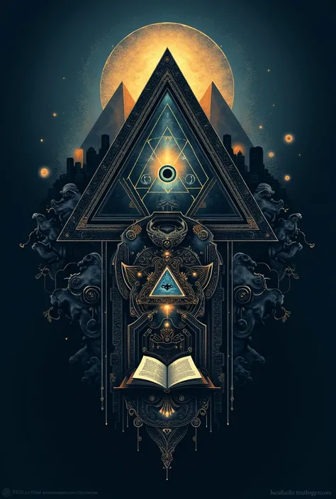 1.  Visual Elements

A triangle or eye ,  symbolizing conspiracy and mystery .

 Silhouettes of ancient civilizations  ( like pyramids , temples)  mixed with futuristic elements  ( AI or technological symbols ).

 A book or scroll ,  representing secrets o...