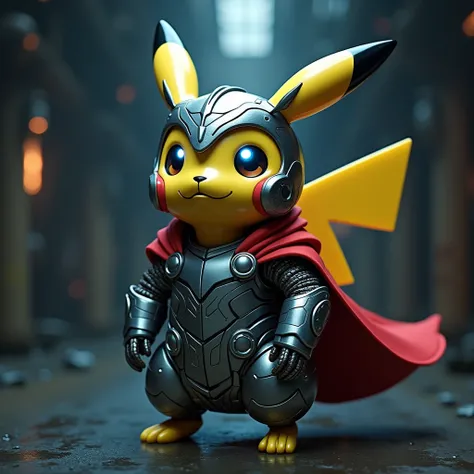 Robot Pikachu with thor color costume