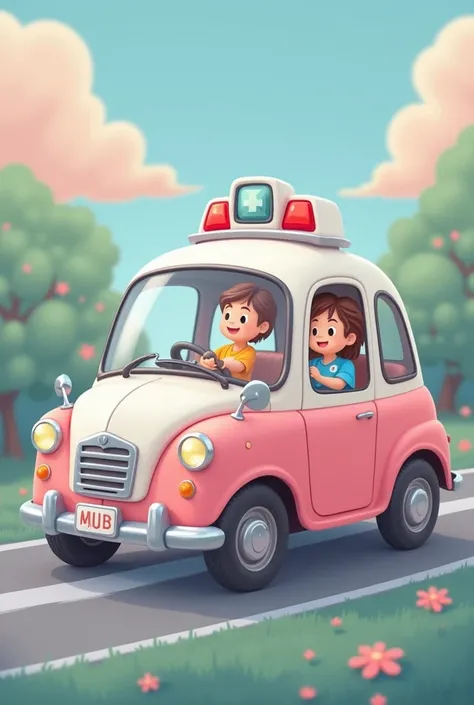 cute vehicle、 Pastel Colors 、 High Quality、Ultra delicate、 pastel colors 、、track、cute car、round、ambulance