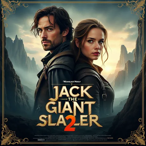 tạo poster phim Jack the Giant Slayer 2 - Official Trailer | Nicholas Hoult  ,  Eleanor Tomlinson movie poster with the movie title clearly displayed sharp and beautifully arranged