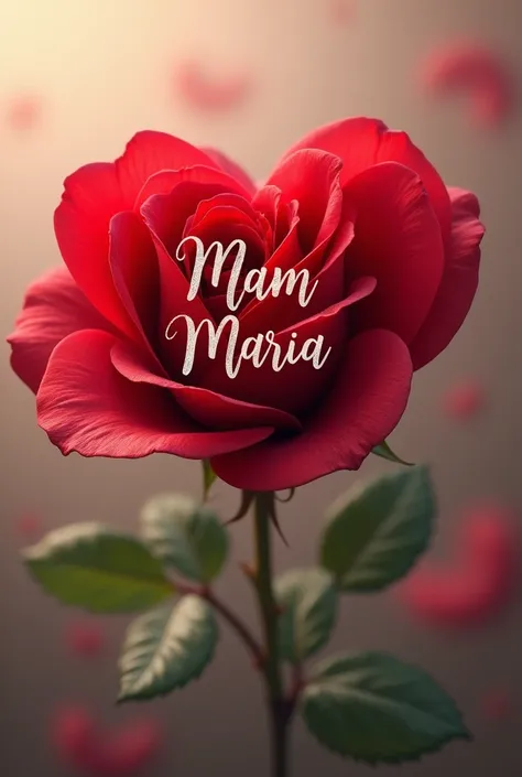 Write "MAM MARIA" in heart of roses