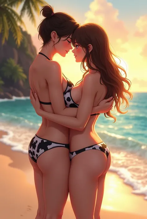 Anime Girl in 20 years old in cow bikini 
Big thighs, tits and ass
Fucked by a man on the beach 