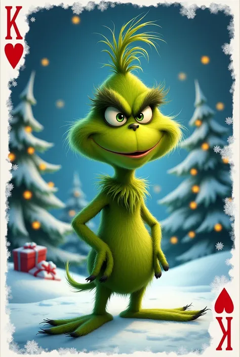 grinch światecznym tle jako karta do maf