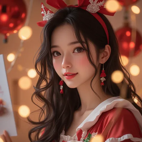 32k, Ultra high resolution, ultra high quality. A charming 19-year-old Japanese woman with delicate features and a radiant, youthful smile. Shes dressed in a cute lolita costume, adding and elegance to her look. Her silky, dark hair cascades gently over he...