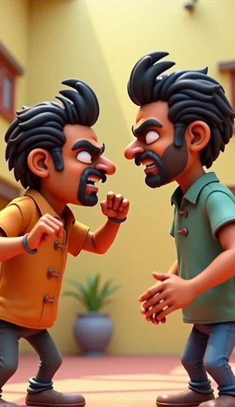 Reddy wala got angry and said to Pathan if you ask again I will hit your head with a hammer and break your head 3D Cartoon