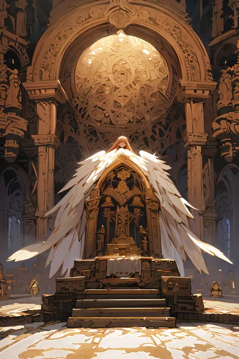 NSFW,masterpiece, best quality, high definition , Very detailed, girl,Angel Wings,Ancient Altar,temple