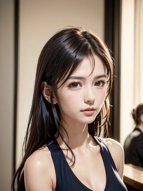 (masutepiece:1.3), (8K, Photorealistic, Raw photo, Best Quality: 1.4), (1girl in), Beautiful face, (Realistic face), (Black hair, Short hair:1.3), bikini of, Beautiful hairstyle, Realistic eyes, Beautiful detailed eyes, (Realistic skin), Beautiful skin, (N...