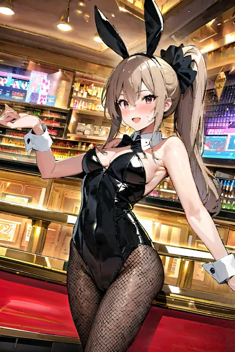 NSFW,masterpiece, best quality, high definition , Very detailed, Playboy Bunny, fishnet tights,Luxurious Stores ,casino