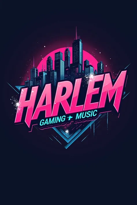 Logo with the name "Harlem" gamer style, music 