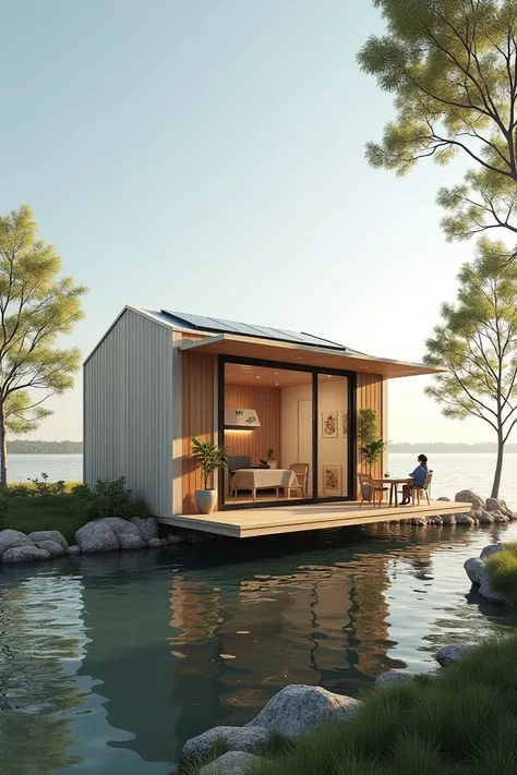  The story of a prefabricated house for 2 people

On a small waterfront property ,  Minh and An decided to build their home in a simple way but no less creative :  a prefabricated house .  This is a long-cherished Minh idea for its quickness ,  expandabili...