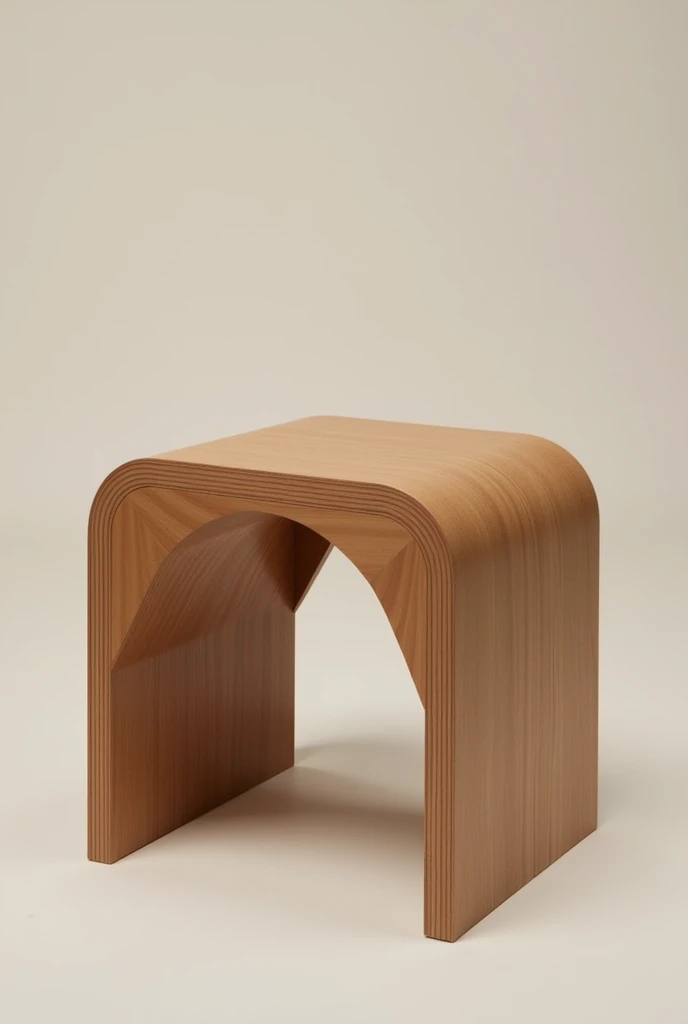 Add curves to make a wooden bedside table, and create a shape with a side panel that also acts as a bridge, Practical and simple