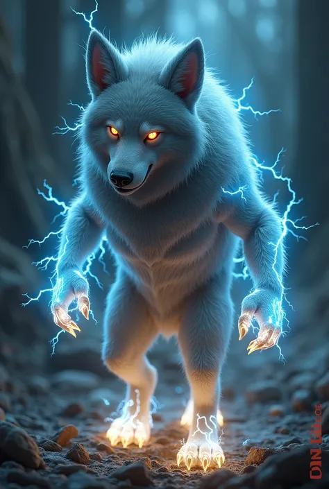 A humanoid dog with electricity powers.