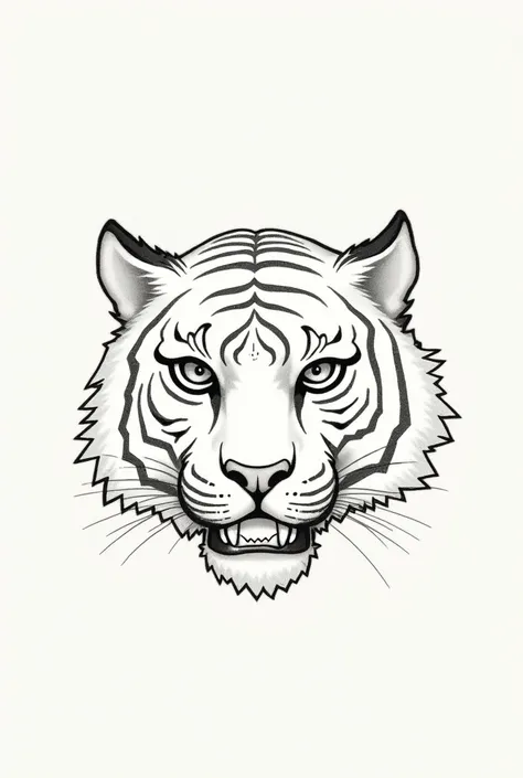 Tiger front face simple sketch