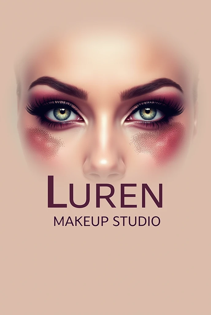 LOGO FOR A MAKEUP STUDIO LUREN MAKEUP STUDIO eyes made up with legible lettering