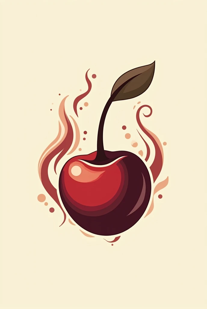 Restaurant logo named smokey cherry for bbq restaurant with cherry in logo and smoke more stylish more american