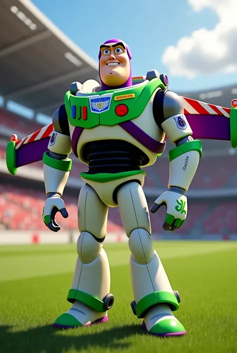 Buzz Lightyear with team soccer jersey 
River Plate