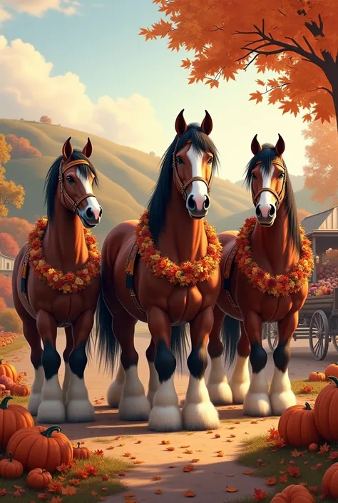 Clydesdales celebrating Thanksgiving 