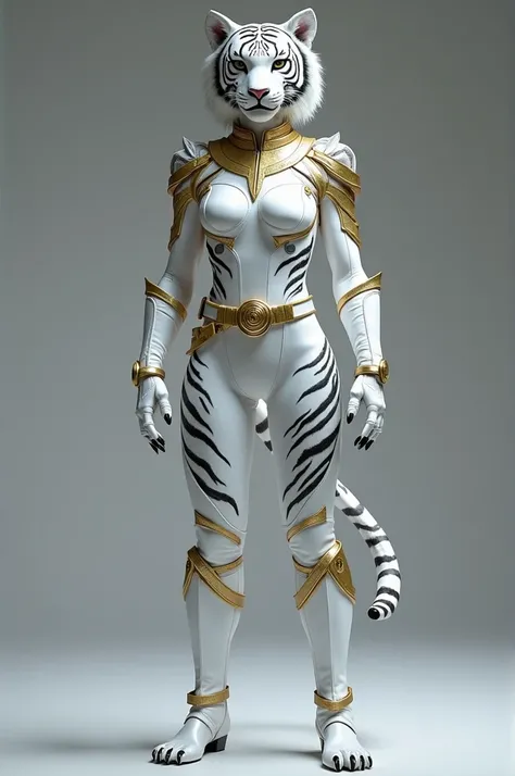  Create a womens Power Rangers costume totally inspired by the white tiger, must be flexible to allow the users agility 