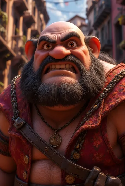  male character, bald, Chubby and bearded