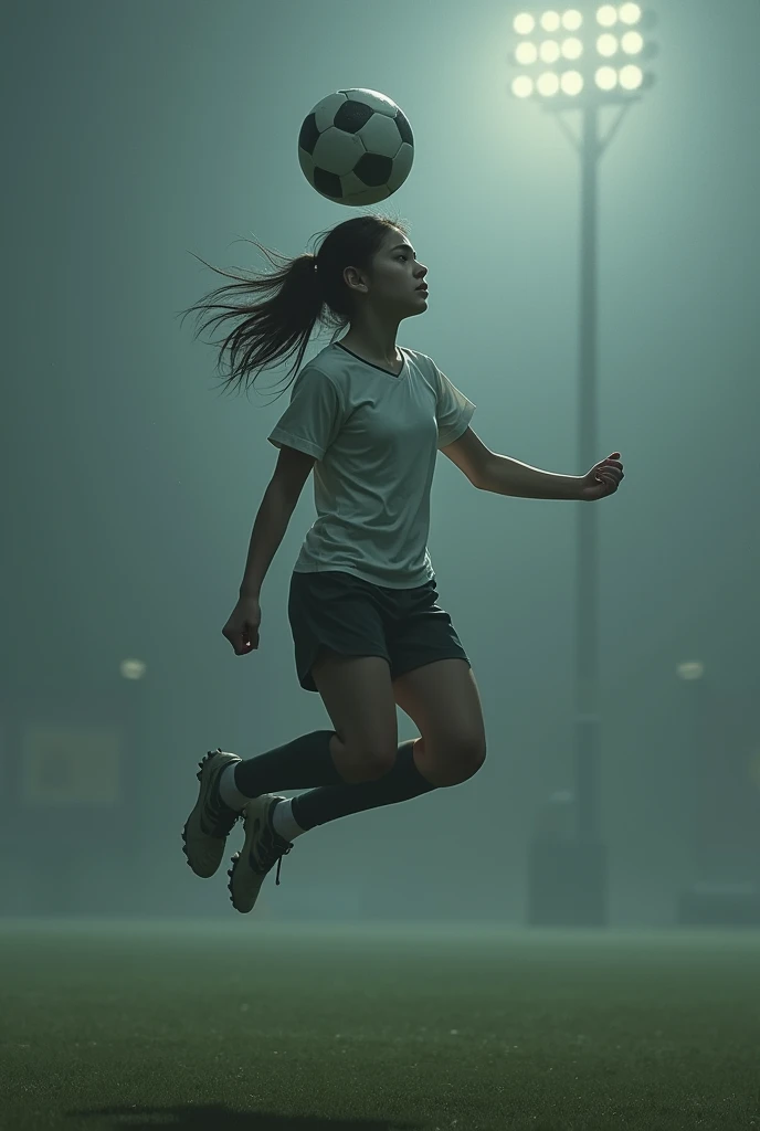  1 girl, Soccer Player Overhead Kick Shot Depressed Moment



