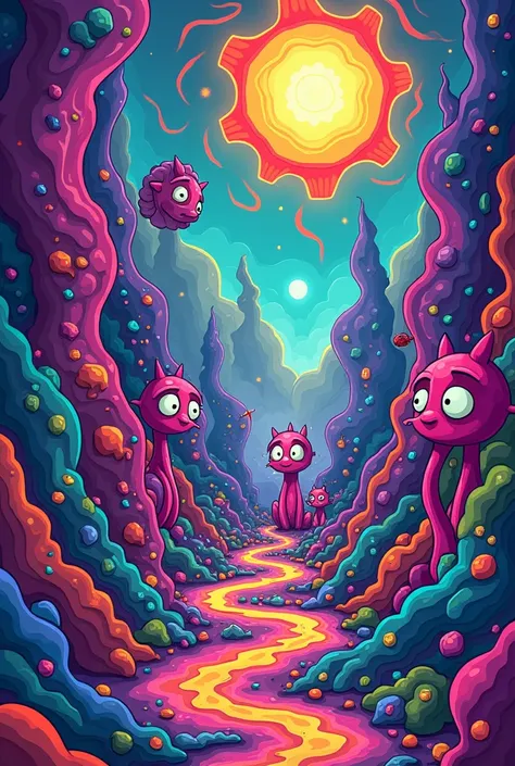 Cartoon image with lsd effect