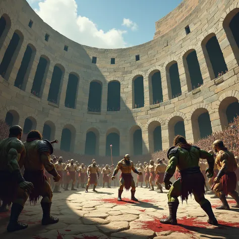 It generates a concept art style illustration for me. Imagine that in the middle of a large Roman coliseum-style arena but made of megalithic stones. In the arena, a macabre spectacle unfolded before the astonished gaze of the crowd. Gladiators, free men r...