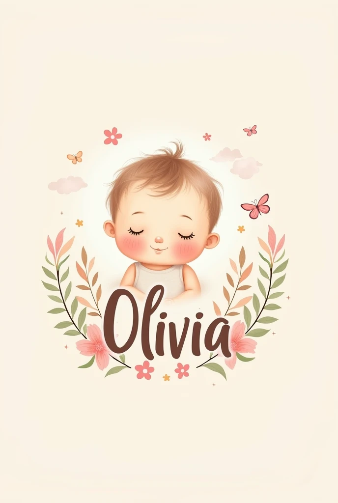 Create me a design just for a baby bodysuit called Olivia (I want her name )