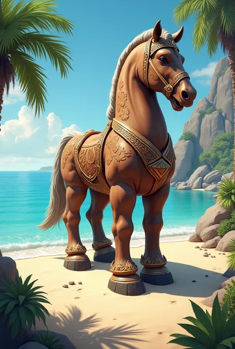 Fantasy Beach Trojan Horse Sea Elegant and charming