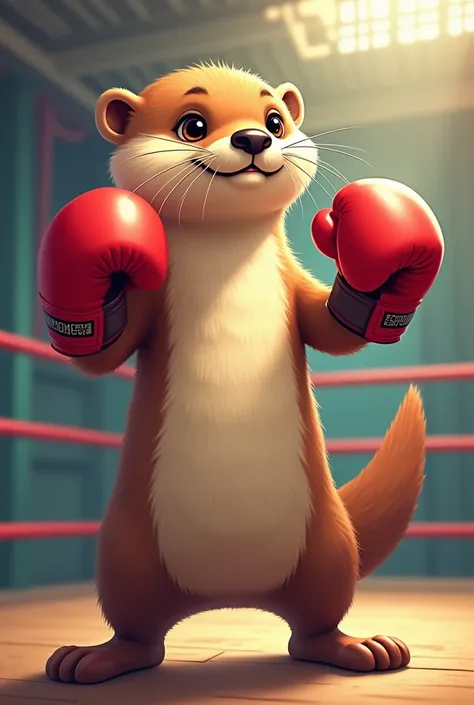 Otter with boxing gloves