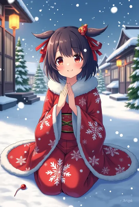 Christmas image of Nezuko Kamado 