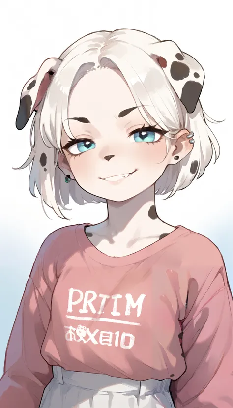 girl,Dalmatian ear,smirk