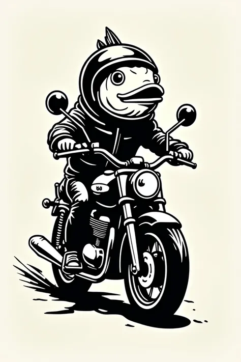 Fish on a motorbike stencil 