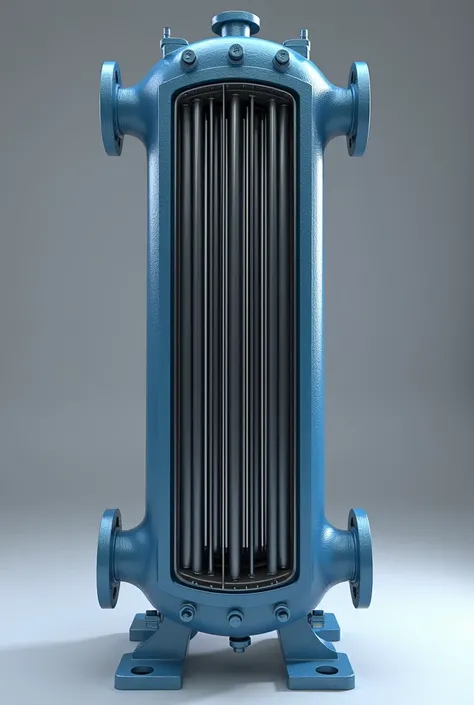 Front view of a tube and shell heat exchanger , medium