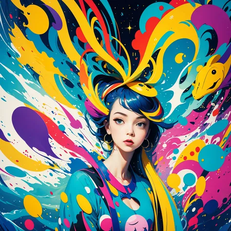 (masterpiece,  is the best quality:1.2), Graffiti漫画，Graffiti, wall, The whole picture,  high resolution and high contrast, simple,knight， unique ， abstract surreal color ,  pop geometric surrealism , Rainbow-colored dreams 