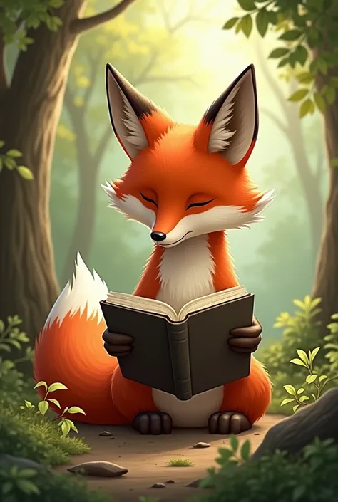 A fox reading  