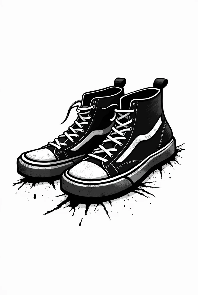 Design of a logo in Spanish for a punk band with the name "Sports Footwear". The logo is in black and white .