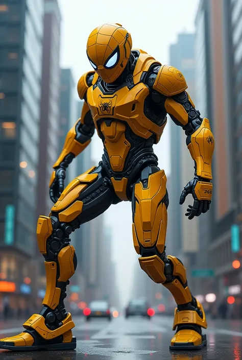 Spider man cyber mecha suit yellow 