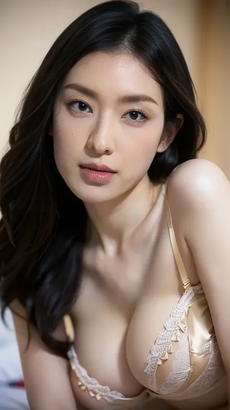 (8k, Realistic, RAW photo, best quality:1.4), Japanese, (female 1 person), (sexy lingerie:1.3), Facial beauty, (Realistic Faces), (Realistic eyes), beautiful eyes, (Realistic Skin), beautiful skin, (Big Breasts:1.6), ultra-high resolution, very detailed, G...