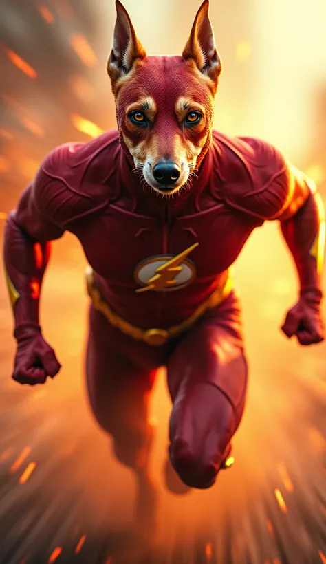 Flash dc with the head of a running greyhound